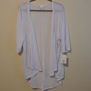 LuLaRoe Sheer White Lindsay Medium NWT